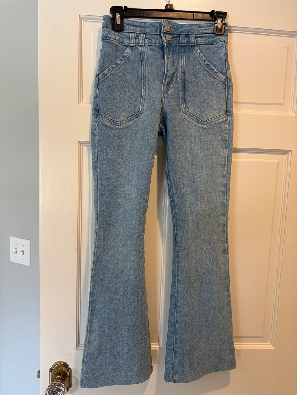 Frame Denim Light Blue High-Rise Flare Jeans